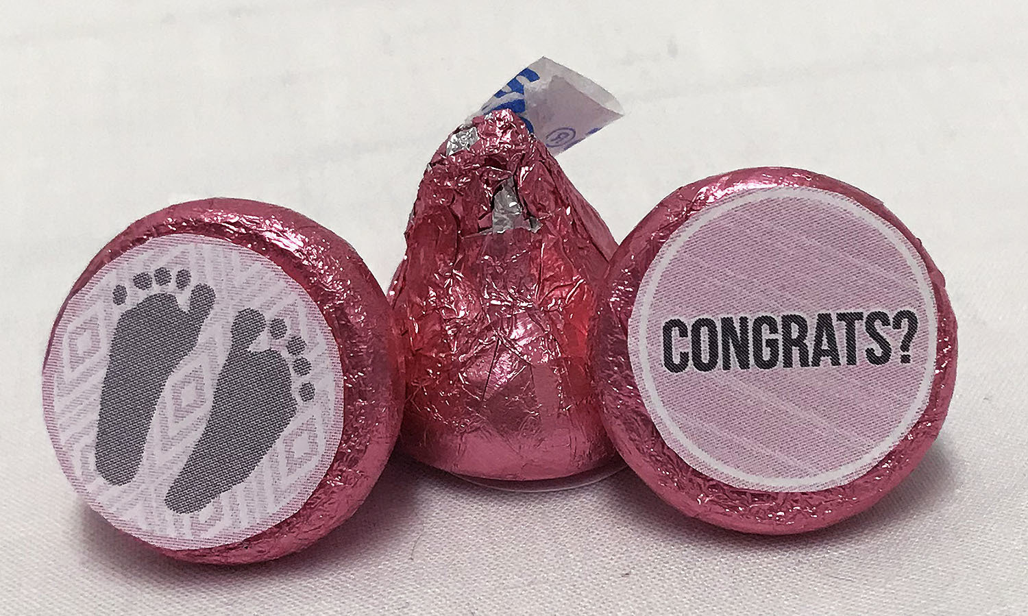 Pink Baby Kisses Chocolate with Assorted Sayings (150 Pieces)