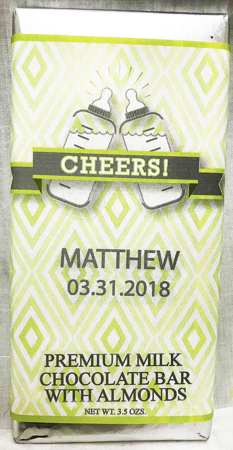 Green Baby Bottle Premium Milk Chocolate Tablet with Almonds