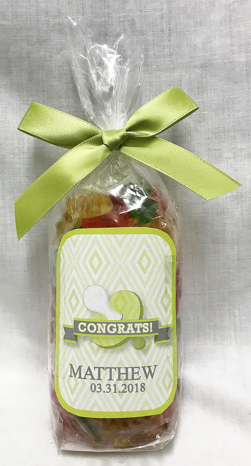 Green Baby Pacifier Bag of Gummi Bears
