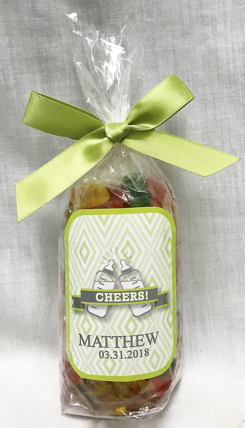 Green Baby Bottle Bag of Gummi Bears