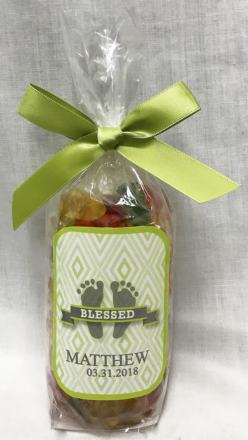 Green Baby Feet Bag of Gummi Bears