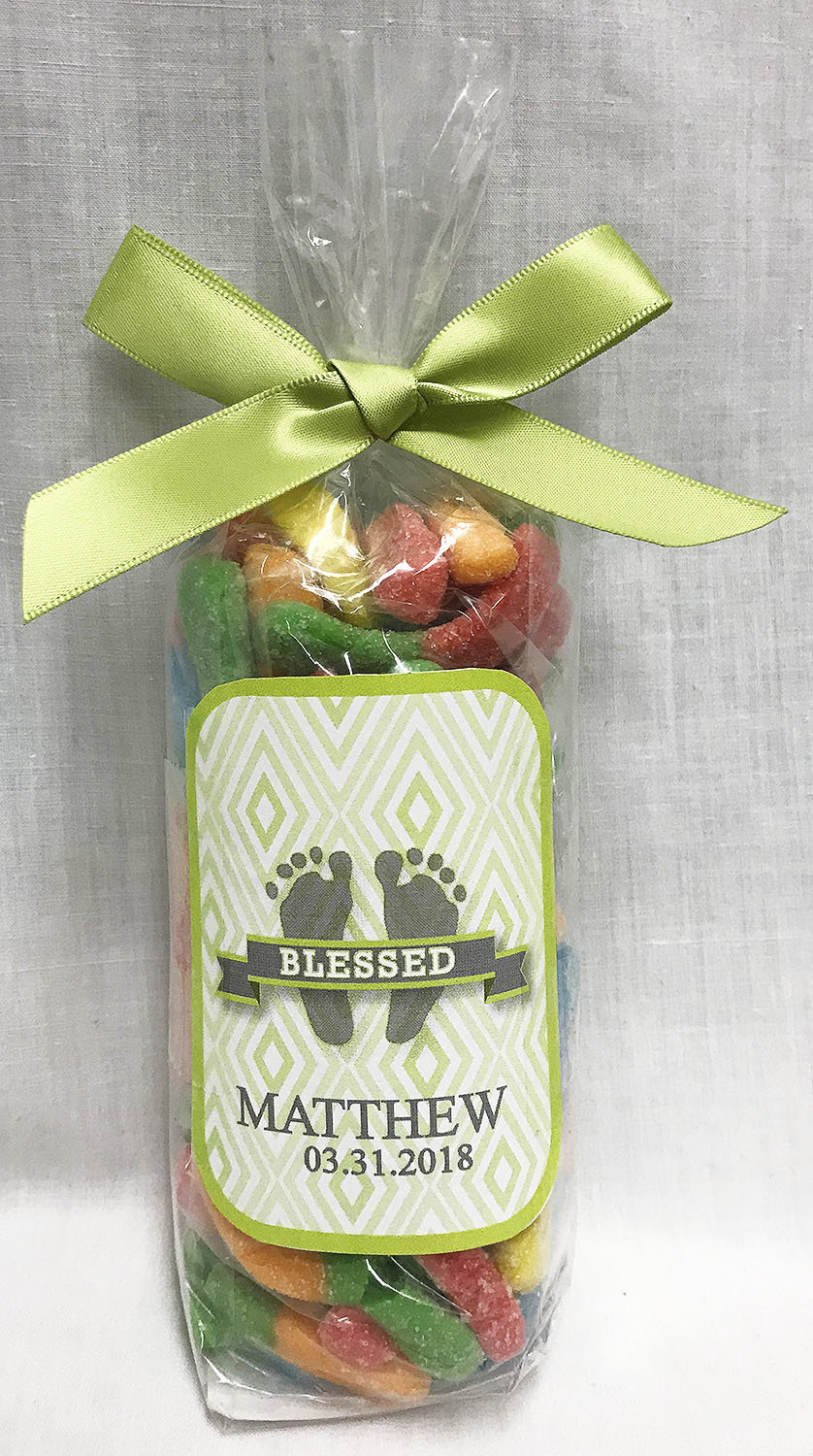 Green Baby Feet Bag of Sour Worms