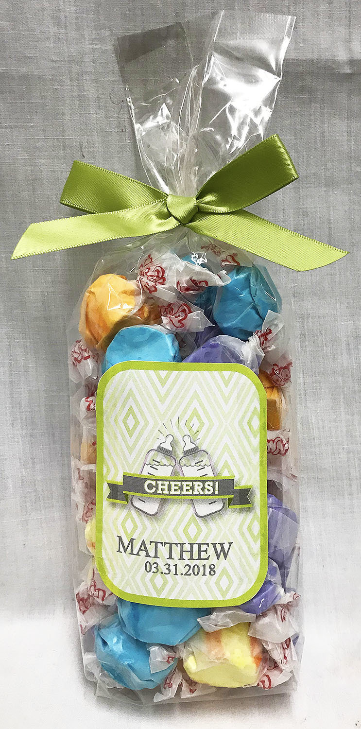 Green Baby Bottle Gourmet Fruit Flavored Salt Water Taffy