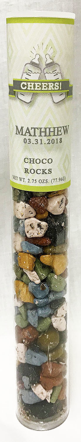 Green Baby Bottle Tube of Choco Rocks