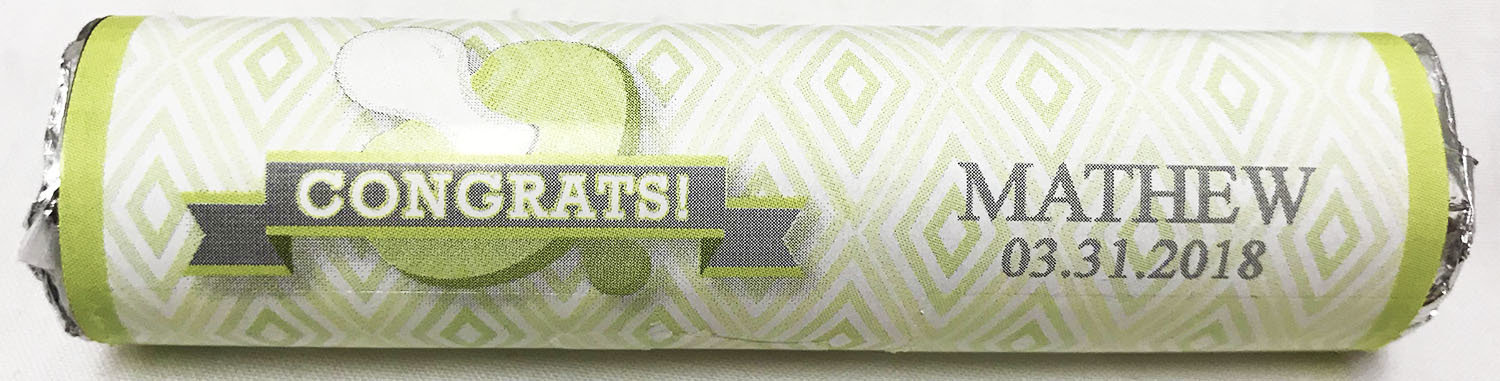 Green Baby Pacifier Life Saver Mint Rolls (20 Pieces)