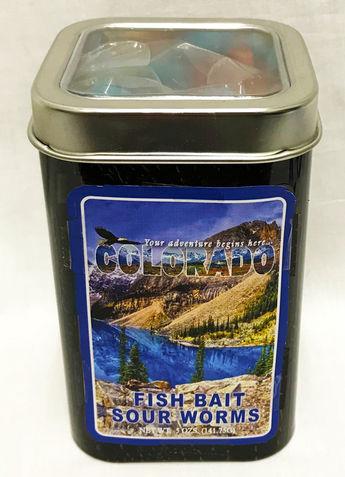 Colorado 4" Tin w/ Fish Bait Sour Gummi Worms