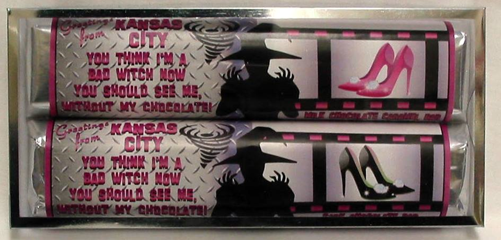 Kansas Bad Witch 2 Pack Gourmet Milk Chocolate Bars - Caramel and Crisp