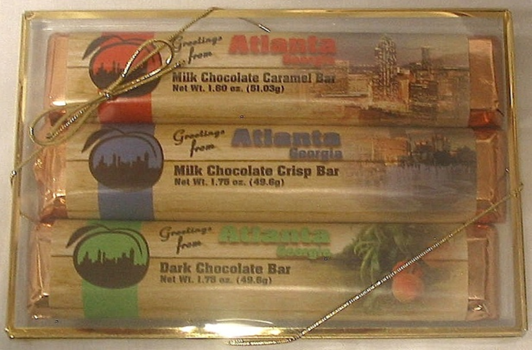 Atlanta 3 Pack Candy Bars - Milk Chocolate Caramel, Crisp, & Dark