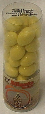 Atlanta Tall Tube w/ Roasted Almonds Covered in White Chocolate & Lemon Cream Net Wt. 5.5Oz