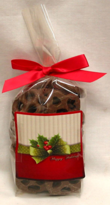 Holly XMAS Bag Of Milk Chocolate Covered Pretzels