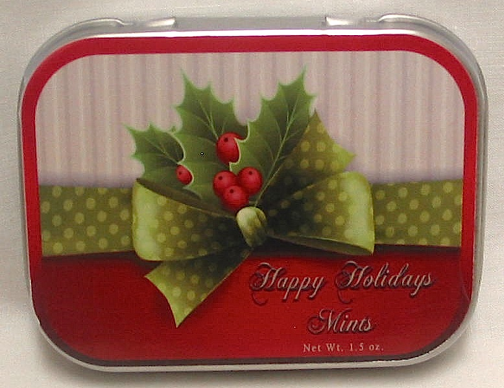 Holly XMAS Mint Tin with Peppermint Breath Mints