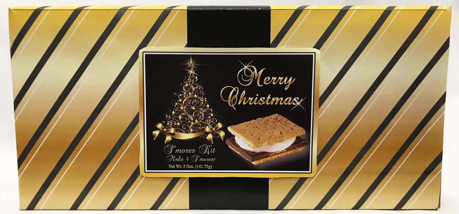 XMAS Tree Gold & Black Box with  S'mores Kit