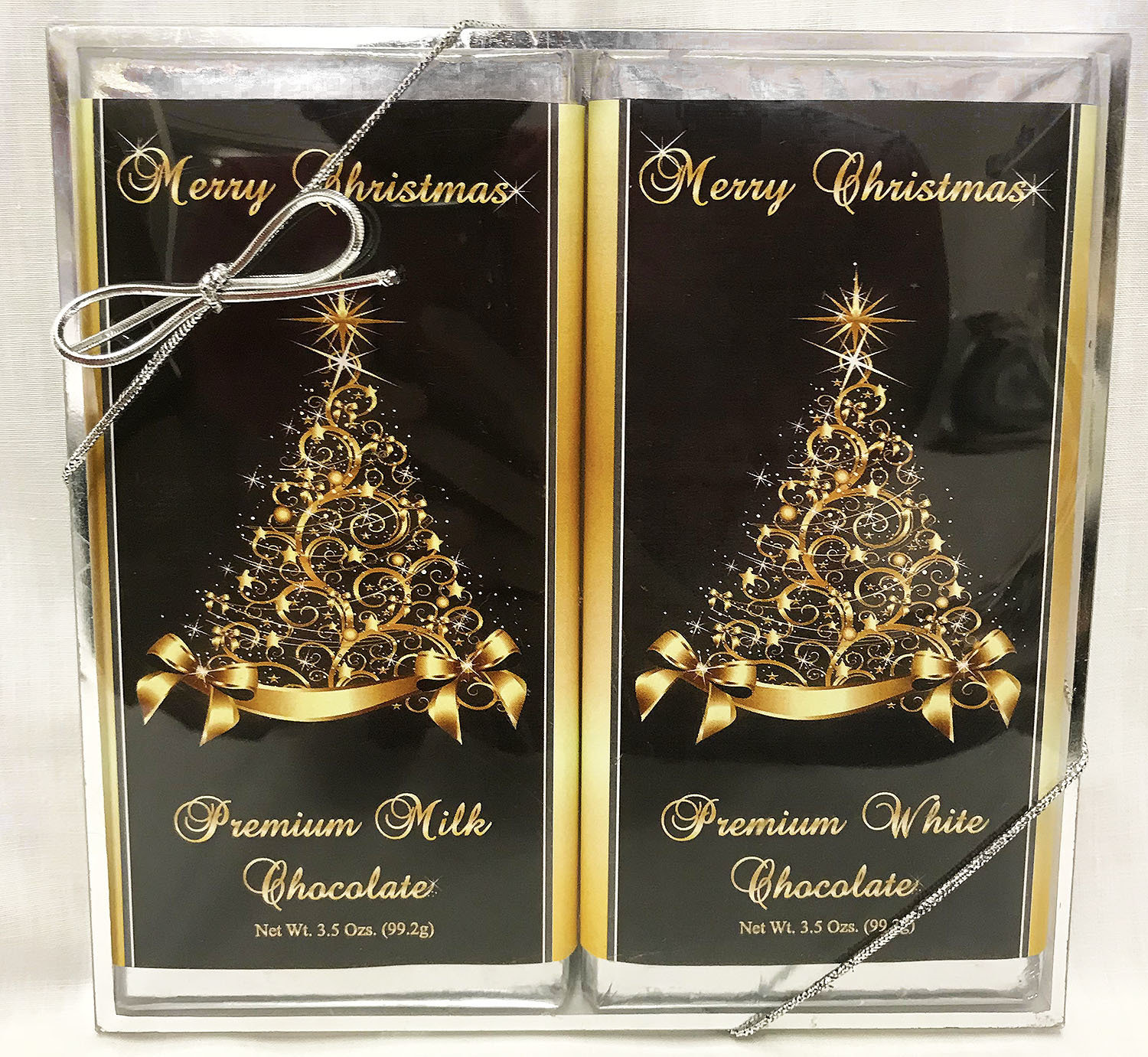 XMAS Gold Tree 2 Pack Large Premium Chocolate Bars