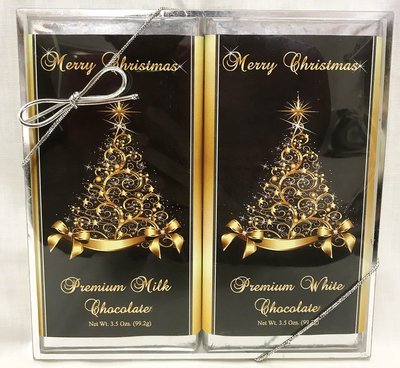 XMAS Gold Tree 2 Pack Large Premium Chocolate Bars