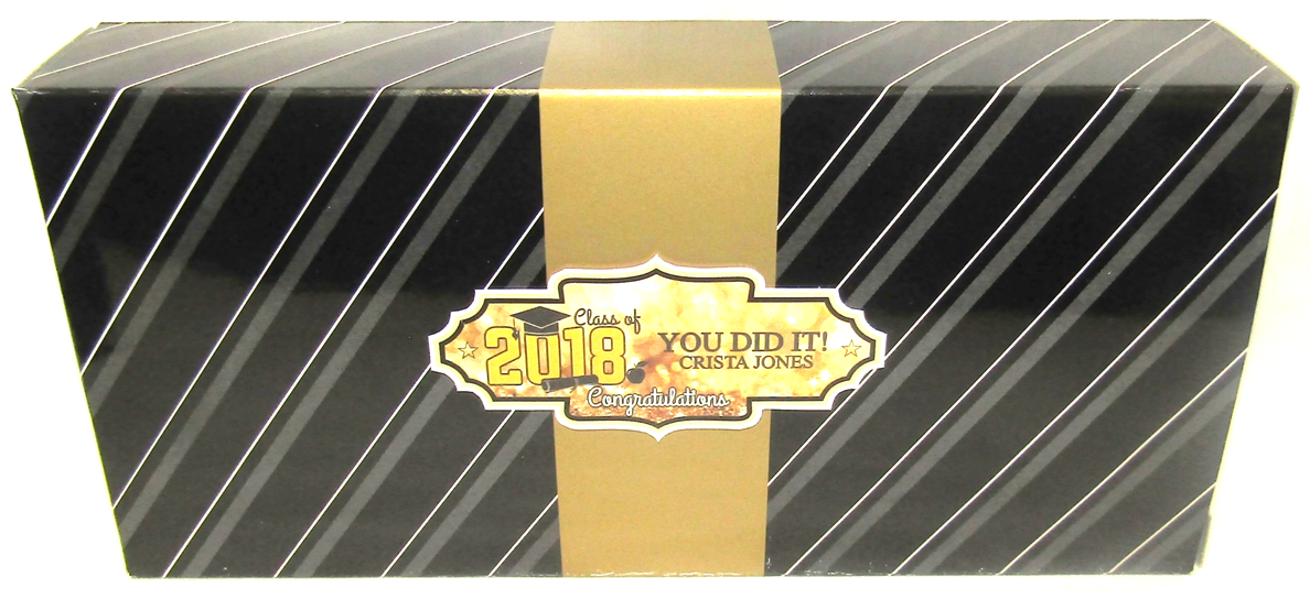 Gold Graduation Box of Milk Chocolate Pecan Caramel Clusters