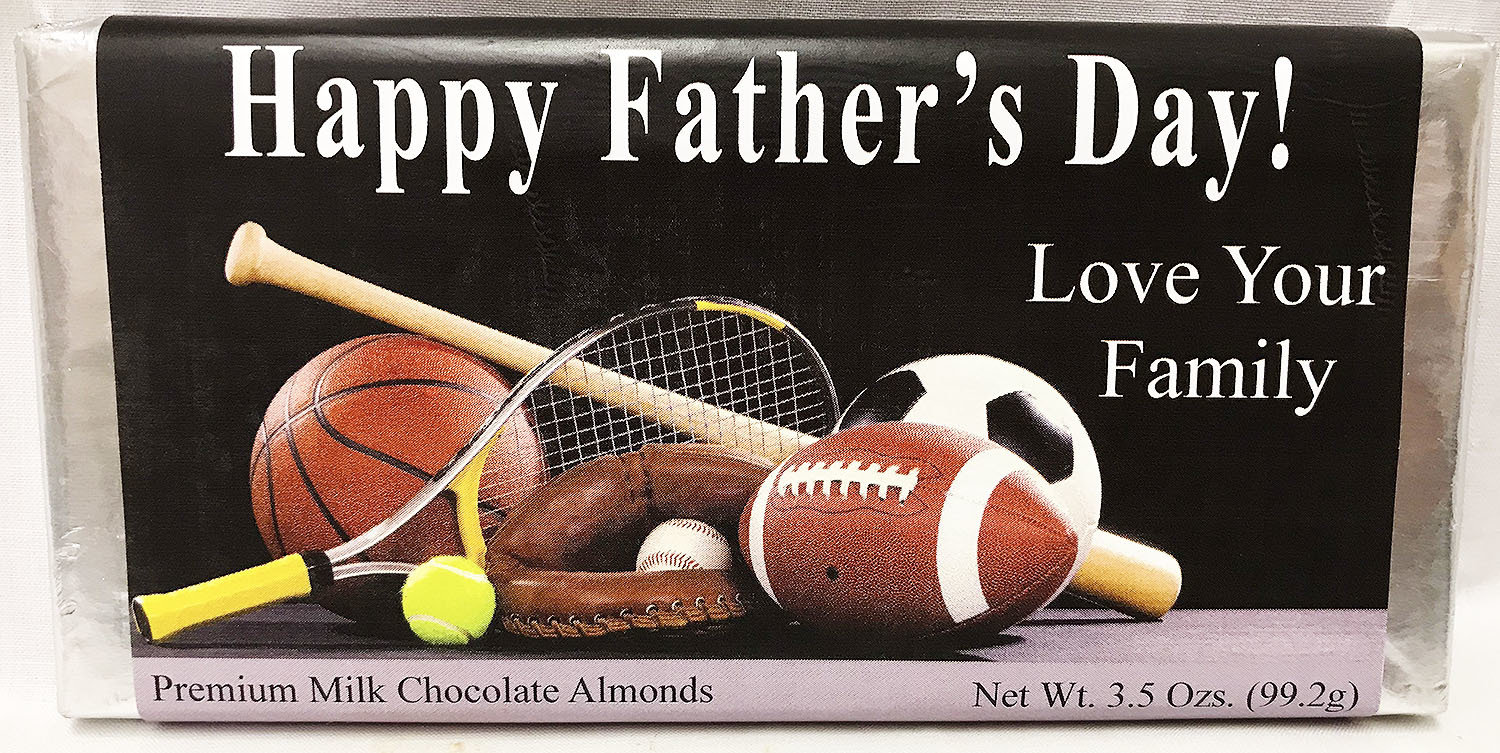 Father's Day Large Premium Milk Chocolate Bar with Almonds