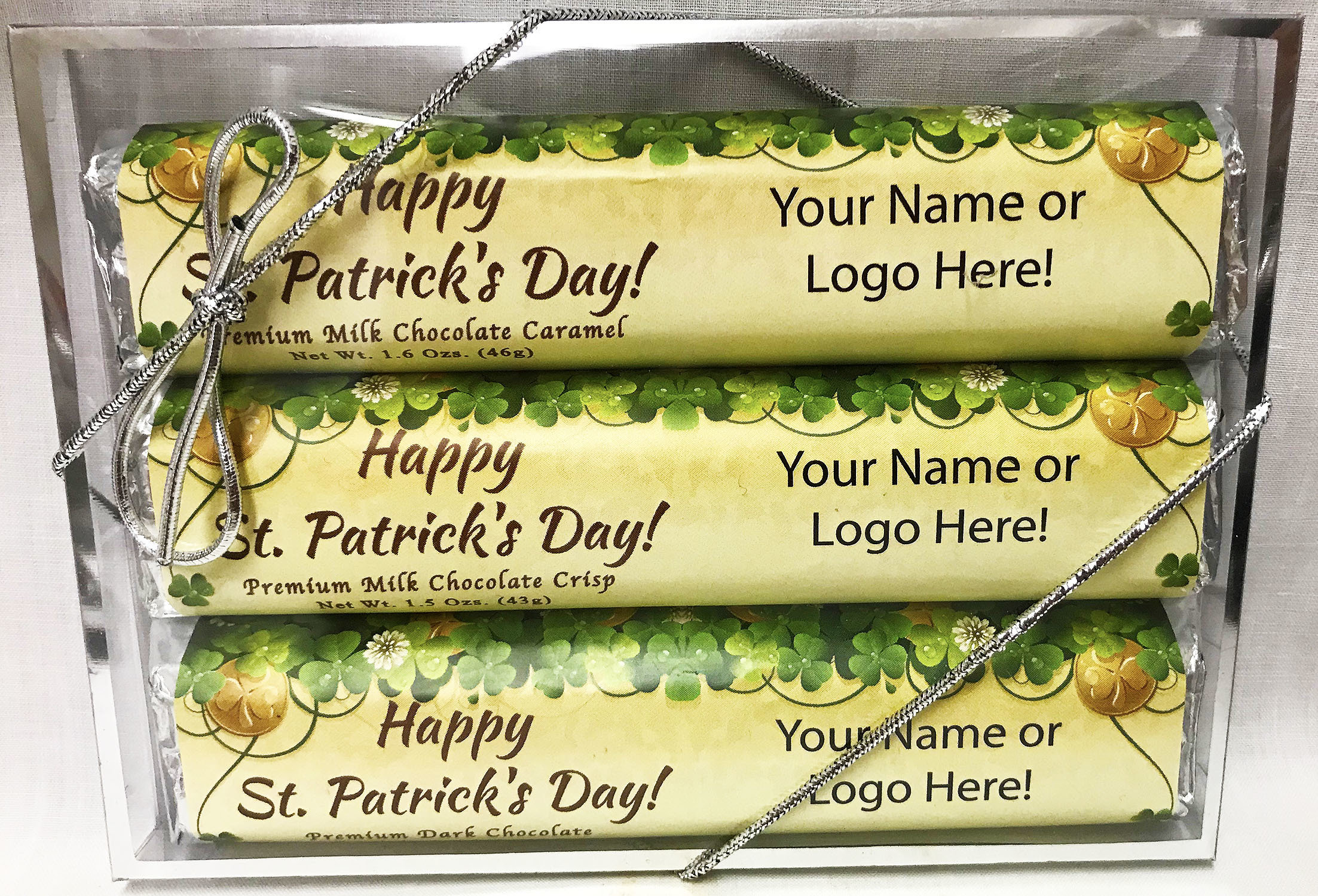 St. Patrick's Day 3 Pack Candy Bars (Caramel, Crisp, & Dark) 5 11/16