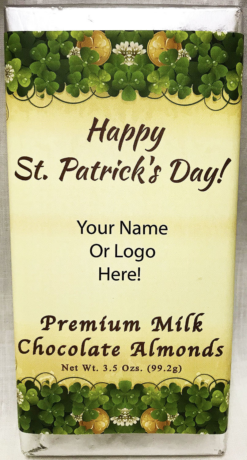 St. Patrick's Day Premium Milk Chocolate Tablet with Almonds