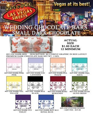 Las Vegas Wedding Bar - Small 1.0oz Dark Chocolate Butterfly Design