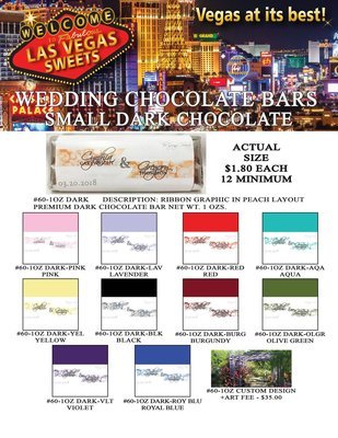 Las Vegas Wedding Bar - Small 1.0oz Dark Chocolate Ribbon Design