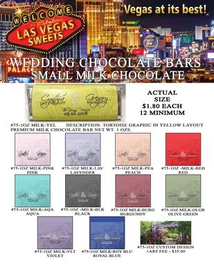 Las Vegas Wedding Bar - Small 1.0oz Milk Chocolate Tortoise Design