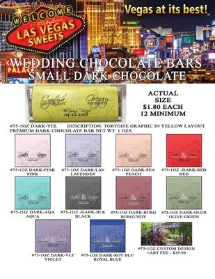 Las Vegas Wedding Bar - Small 1.0oz Dark Chocolate Tortoise Design