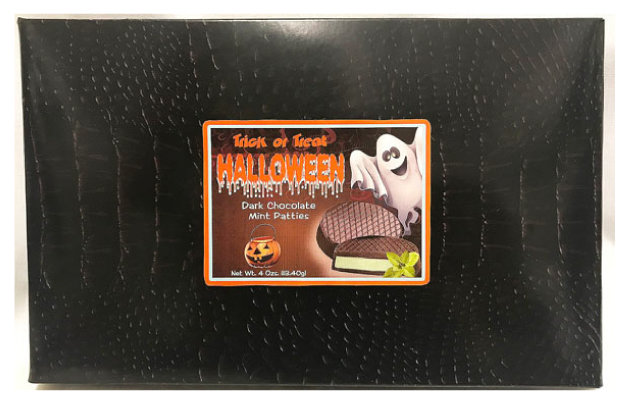 Ghost Halloween Box Filled with Dark Chocolate Mint Patties