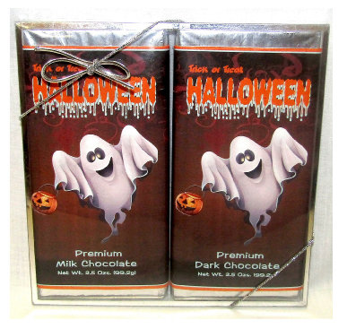 Ghost Halloween 2 Pack Large Premium Chocolate Bars