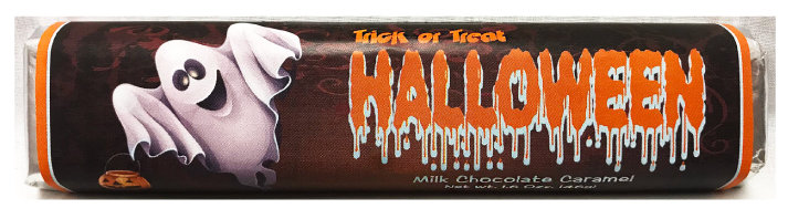 Ghost Halloween Premium Milk Chocolate Caramel Bar