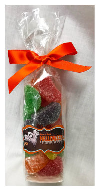 Ghost Halloween Stand Bag Filled with Fruit Slices