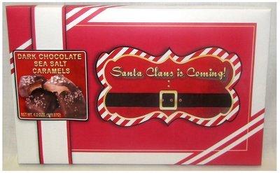 Santa Claus Is Coming Box Filled With Dark Chocolate Sea Salt Caramels
