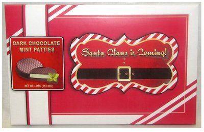 Santa Claus Is Coming Box Filled With Dark Chocolate Mint Patties