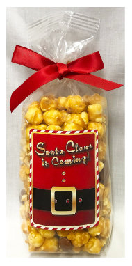 Santa Claus Is Coming Bag Of Gourmet Almond Caramel Popcorn