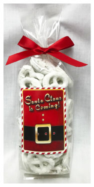 Santa Claus Is Coming Bag Of Gourmet Yogurt Covered Pretzels