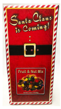 Santa Claus Is Coming Box Filled With Fruit & Nut Mix