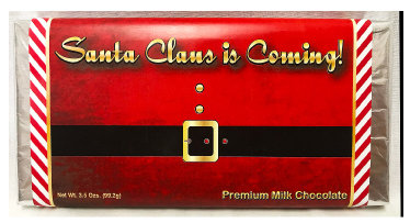 Santa Claus Is Coming Large Premium Milk Chocolate Bar