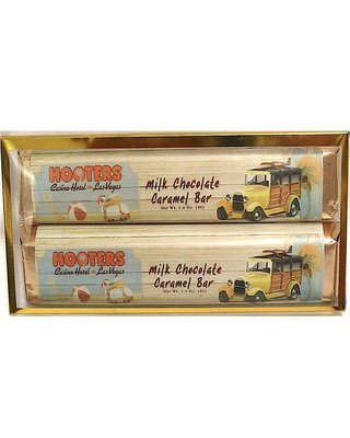 2 Pack Candy Bars (Milk Chocolate Caramel ,Milk Chocolate Crisp) In Acetate Box 5 11/16" length x 2 9/16" wide
