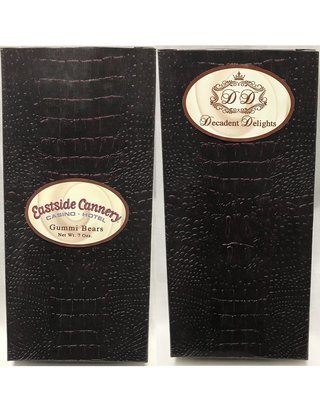 ​Brown 9" Length x 4.25" Wide Crocodile Box Filled With Gummi Bears. Net Wt. 7 Ozs