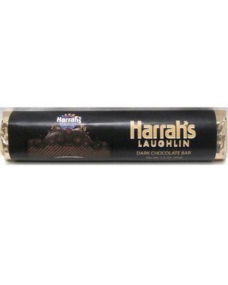 Harrah's Laughlin Premium Dark Chocolate Bar 5.5" Length x 1.25" Wide