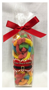 Santa Claus Is Coming Stand Bag Of Sour Worms