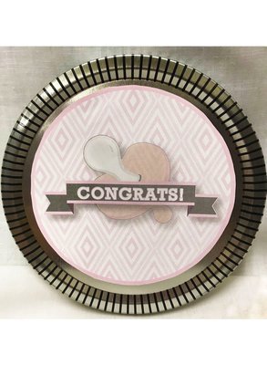 Pink Baby Pacifier Medallion Tin with Gourmet Milk Chocolate Wedges