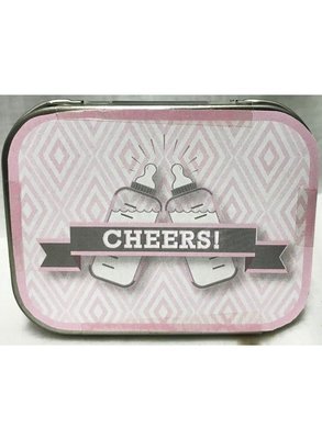 Pink Baby Bottle Tin with Mints