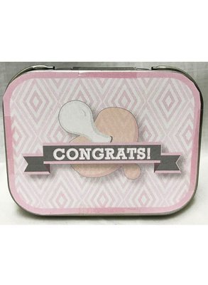 Pink Baby Pacifier Tin with Mints
