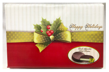 XMAS Holly Box Filled With Dark Chocolate Mint Patties