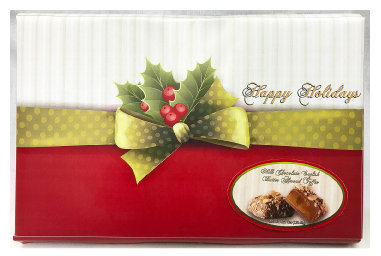 XMAS Holly Box Filled With Milk Chocolate English Butter Almond Toffee