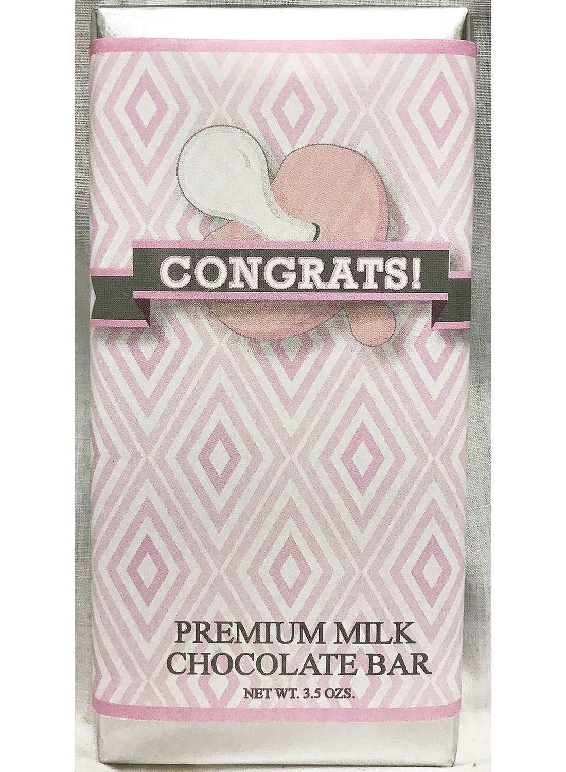 Pink Baby Pacifier Premium Milk Chocolate Tablet
