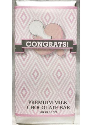 Pink Baby Pacifier Premium Milk Chocolate Tablet