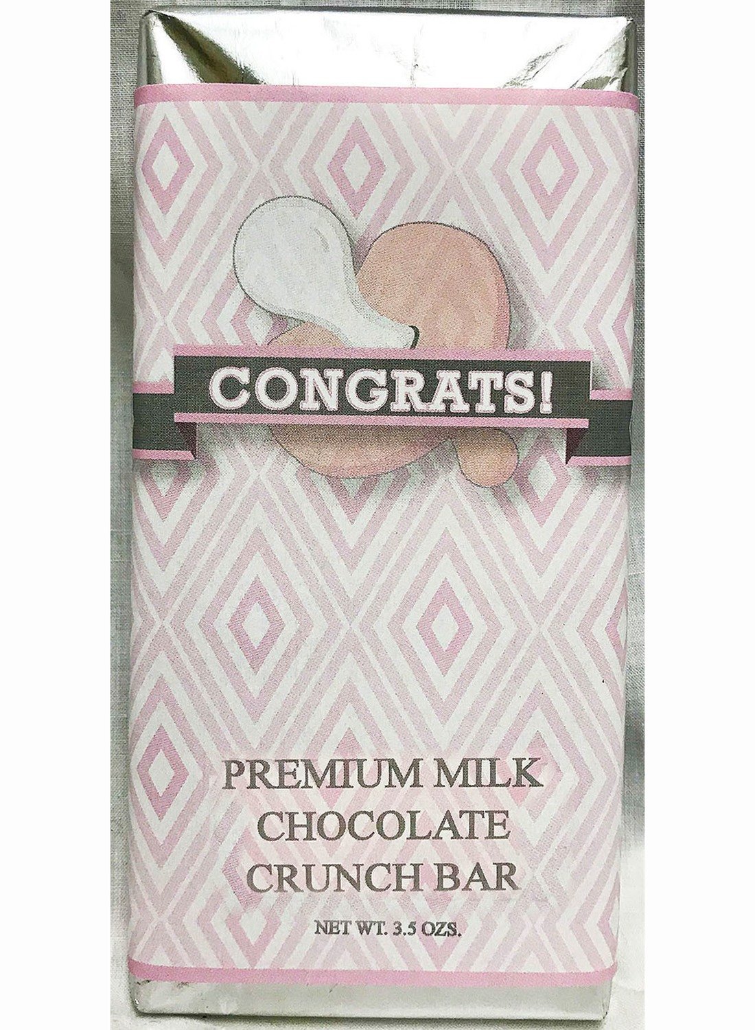 Pink Baby Pacifier Premium Milk Chocolate Crunch Tablet