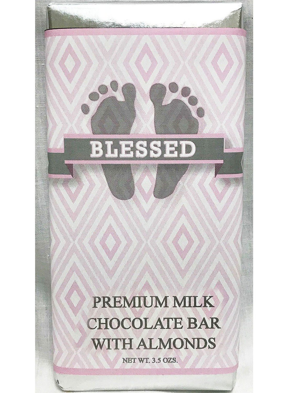Pink Baby Feet Premium Milk Chocolate Tablet with Almonds