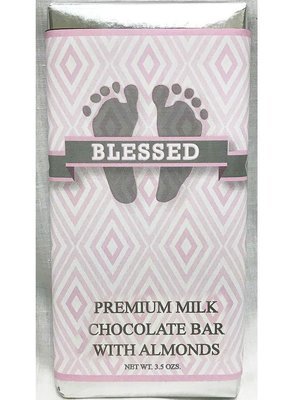 Pink Baby Feet Premium Milk Chocolate Tablet with Almonds